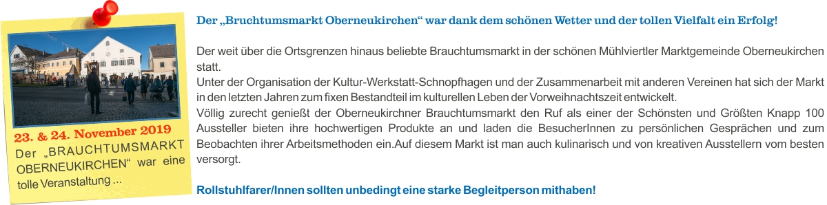 2019.11.23 + 24 - Brauchkunstmarkt Oberneukirchen